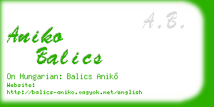 aniko balics business card